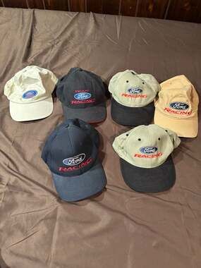 Lot of 6 Ford Racing NASCAR Embroidered Baseball Hats Caps